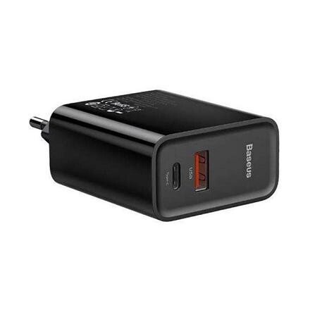 Мережевий зарядний пристрій Baseus Wall Charger USB-C and USB PPS Quick Charge 30W Black (CCFS-C01) від компанії Інтернет-магазин EconomPokupka - фото 1