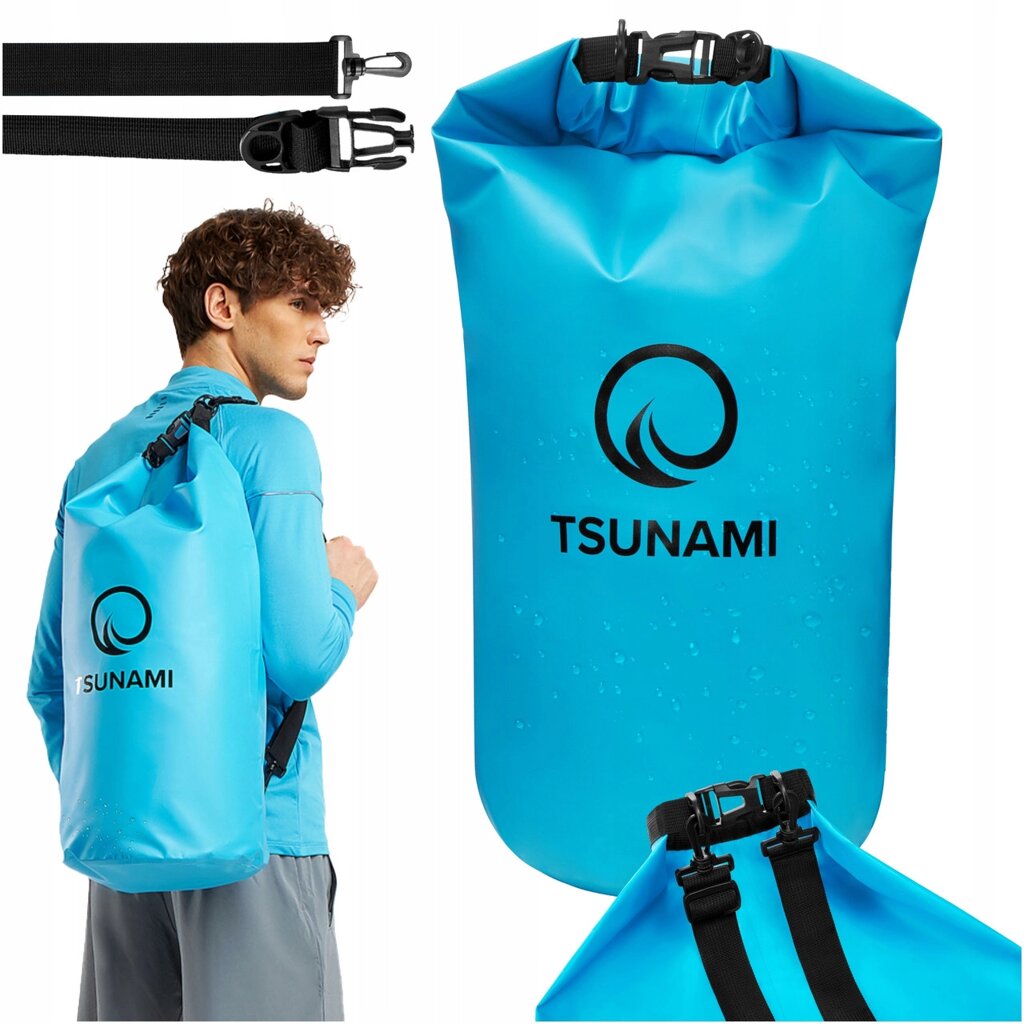 Мішок Tsunami Pack Dry на 30 л водонепроникний захист від замочування регульований ремінь ручка 30л від компанії Інтернет-магазин EconomPokupka - фото 1