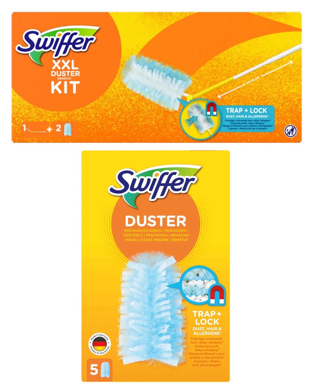 Мітла для пилу з мікрофібри/мікрофібри Swiffer синя Xxl 1 + 7 резервних мітелок Duster набір для прибирання вкладиш від компанії Інтернет-магазин EconomPokupka - фото 1