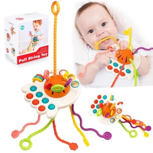 Montessori Sensory іграшка дитяча прорізувач Toy Popit Pulling Kinderplay Kp5723 від компанії Інтернет-магазин EconomPokupka - фото 1