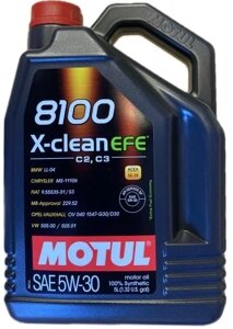 Моторне масло Motul 8100 X-clean Efe 5 5w-30 C2/c3 5w30 5l 505.01