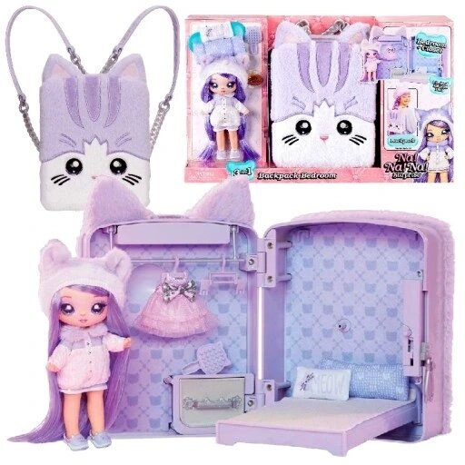 Na! Na! Na! Surprise Mga Lavender Kitty + рюкзак Bedroom ляльковий будинок спальня лаванда кіті від компанії Інтернет-магазин EconomPokupka - фото 1