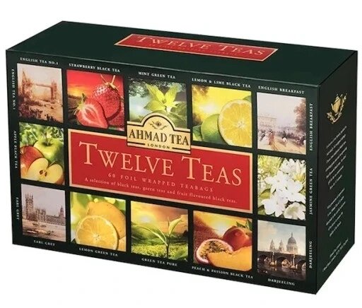 Набір чаїв Ahmad Tea London Twelve 60 штук 12 смаків пакетиків від компанії Інтернет-магазин EconomPokupka - фото 1