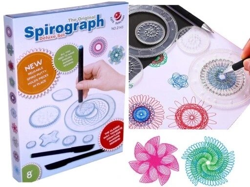 Набір Gadget Master Spirograph Deluxe для крислювання спирографом 22 шаблони 3 ручки від компанії Інтернет-магазин EconomPokupka - фото 1