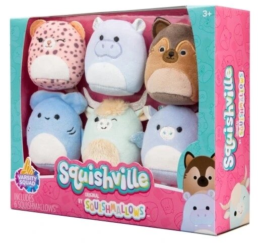 Набір іграшок Jazwares Squishville Varsity Squad Squishmallows Mini Plush 6-pack від компанії Інтернет-магазин EconomPokupka - фото 1