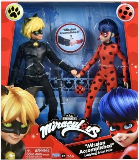 Набір із 2 ляльок Miraculous Ladybug + Чорний Кіт від компанії Інтернет-магазин EconomPokupka - фото 1