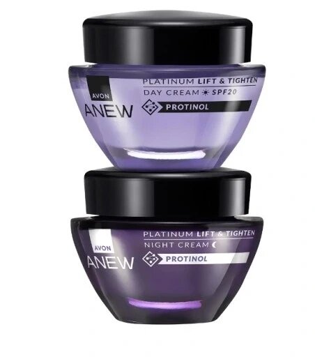 Набір кремів Avon Anew Protinol для обличчя денний/нічний 55+ Platinum подарунок для мами бабусі від компанії Інтернет-магазин EconomPokupka - фото 1