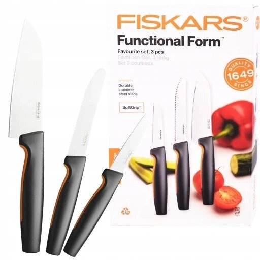 Набір ножів в коробці Fiskars Functional Form 1057556 3 шт від компанії Інтернет-магазин EconomPokupka - фото 1