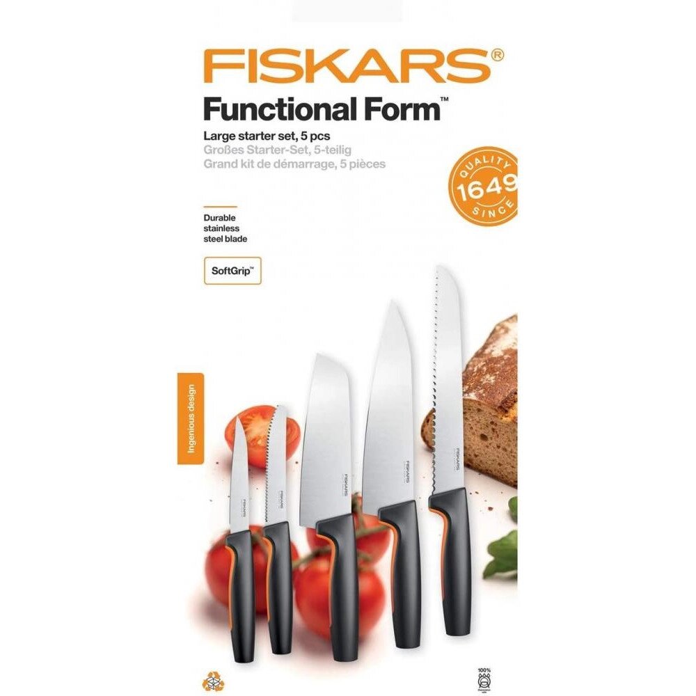 Набір ножів з 5 предметів Fiskars Functional Form Large Starter Set (1057558) від компанії Інтернет-магазин EconomPokupka - фото 1