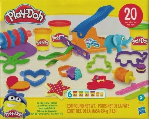 Набір Play-doh Fun Factory Xxl 6 трубок 14 елементів Castry F8117 Hasbro від компанії Інтернет-магазин EconomPokupka - фото 1