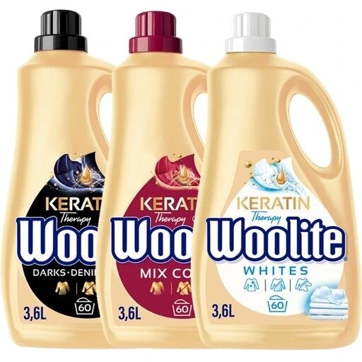 Набір рідин для прання Woolite Care Dark Color 3 х 3,6 л від компанії Інтернет-магазин EconomPokupka - фото 1