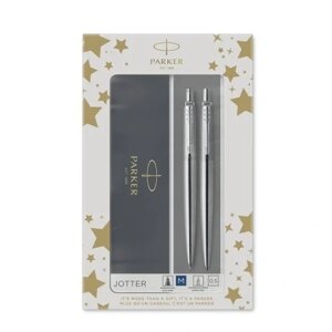 Набір канцелярії ручка олівець Parker + Jotter Stainless Steel Ct