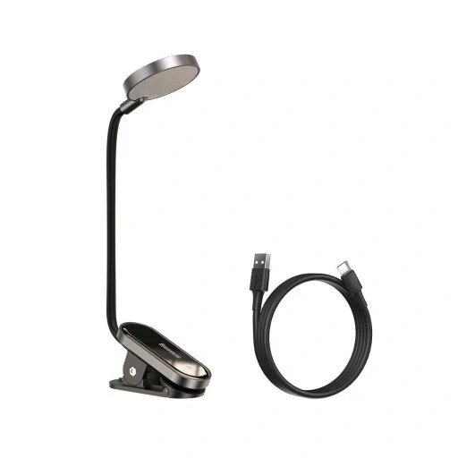 Настільна лампа Baseus Mini Clip сірого та сріблястого кольору потужністю до 3 Вт від компанії Інтернет-магазин EconomPokupka - фото 1