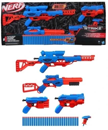 Nerf Alpha Strike Blaster Hasbro E8339 Mega набір 5 в 1 5 пускових установок 30 дротиків від компанії Інтернет-магазин EconomPokupka - фото 1