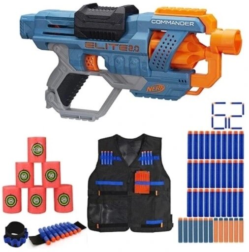 Nerf Elite 2.0 Commander Arrows Vest мішені Gun 27 метрів + аксесуари жилет стріли 856854 від компанії Інтернет-магазин EconomPokupka - фото 1