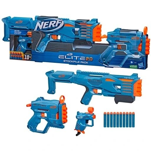 Nerf Elite 2.0 Stockpile Pack Tetrad Quadfire 3pak 2.0 3pak Hasbro F5031 від компанії Інтернет-магазин EconomPokupka - фото 1