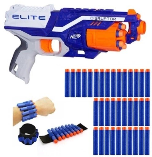 Nerf Elite Disruptor + додаткові 30 дротиків грузок Strike Launcher аксесуари Dodatki Strzalki Jak Commander від компанії Інтернет-магазин EconomPokupka - фото 1