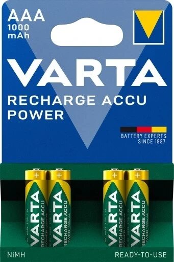 Нікель-металогідридний акумулятор (nimh) Varta Aaa (r3) 1000 Mah 4 шт. 4x від компанії Інтернет-магазин EconomPokupka - фото 1