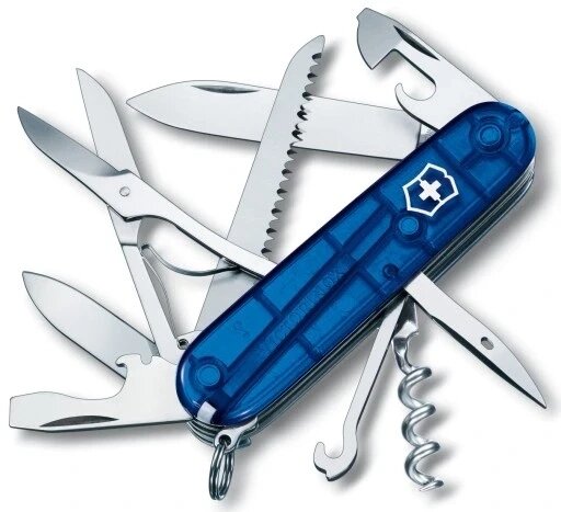 Ніж Victorinox 1.3713. t2 1.3713. t2 Huntsman 91 мм 15 функцій синій прозорий від компанії Інтернет-магазин EconomPokupka - фото 1