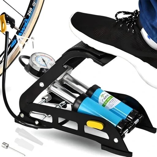 Ножний двопоршневий насос Retoo для автомобіля або велосипеда від компанії Інтернет-магазин EconomPokupka - фото 1