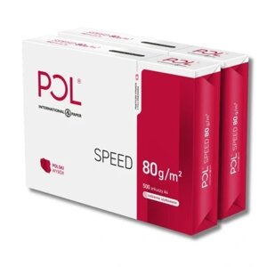 Офісний папір Polspeed формату а4 80г 500 аркушів для копіювання до принтера білий 2x500 пачок