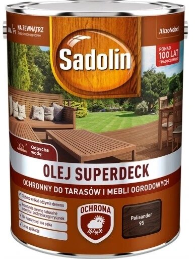 Олія для дерева Sadolin Superdeck палісандр 5 Superdeck тераси палісандр 5л від компанії Інтернет-магазин EconomPokupka - фото 1