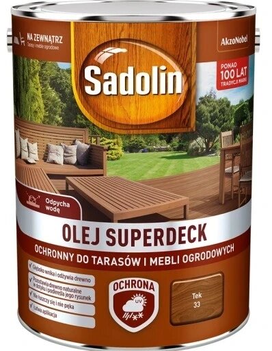 Олія для дерева Sadolin Superdeck тек 5 Superdeck дерево тек 5л від компанії Інтернет-магазин EconomPokupka - фото 1