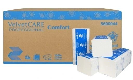 Паперовий рушник VelvetCARE V Fold Comfort towel 25x23 / 5600044 аркушів х 20 шт від компанії Інтернет-магазин EconomPokupka - фото 1