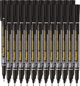 Перманентний маркер Pentel чорний 24 шт. Waterproof Marker для Cd Dvd 0.6-1 Mm Nf450