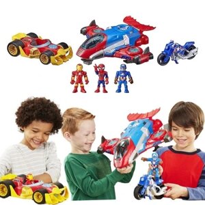 Hasbro - Marvel Super Hero Vehicle Multipack мега набір з 3 фігурок та транспорту меснники людина-павук залізна капітан