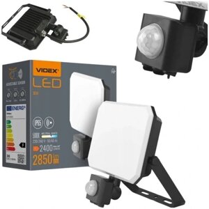 Прожектор з датчиком руху Led Videx чорний 5000k 2850lm 30w Ip65 Ik07 галогенна лампа в Івано-Франківській області от компании Інтернет-магазин EconomPokupka