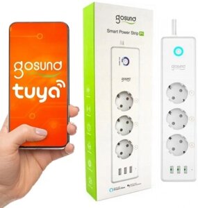 Подовжувач стрічковий Gosund 1,5 м 3 розетки SMART 16A WiFi ANDROID iO в Івано-Франківській області от компании Інтернет-магазин EconomPokupka