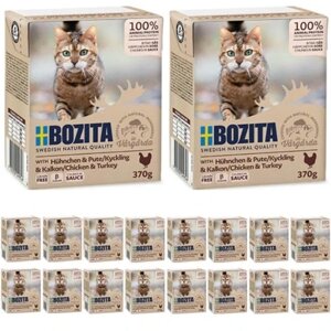 18x Вологий корм для котів Bozita курка 0,37 кг