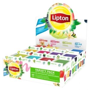 Зелений експрес-чай Lipton 285 г різноманітний набір комплект 12 смаків 180 конвертів в Івано-Франківській області от компании Інтернет-магазин EconomPokupka