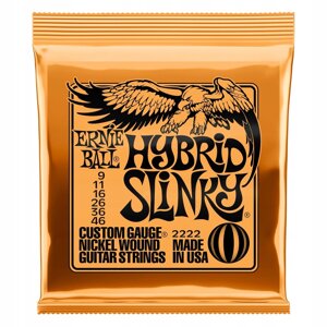 Струни Ernie Ball Eb 2222 для електрогітари Hybrid Slinky Nickel 9-46