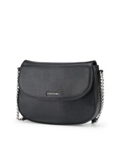 Сумка-поштарка Puccini з екологічної шкіри чорна жіноча Crossbody з ланцюжком чорна Bml057m-1 в Івано-Франківській області от компании Інтернет-магазин EconomPokupka