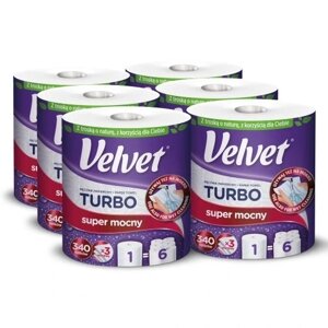 6 шт. паперовий рушник Velvet Turbo 330 листів