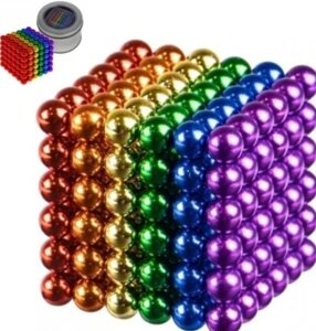 Магнітні блоки Bedee магнітні кульки Neocube Blocks 5mm Colorful Rainbow Magnet Box 216 шт. великі кулі дітячі 5мм