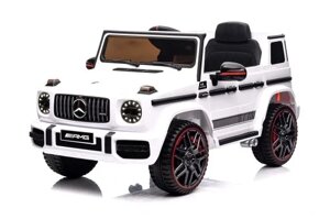 Автомобіль дитячий Mercedes білий чорний червоний G63 Amg шкіра Eva 4x4 Sklepmaxi