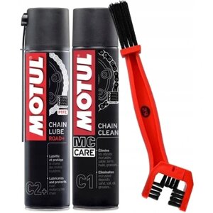 Motul C2+ Chain Lube Road 0.4l оригінал білий спрей для змащування ланцюга мотоцикла щітка для чищення в Івано-Франківській області от компании Інтернет-магазин EconomPokupka