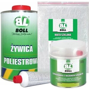 Шпаклівка зі скловолокном Boll 0020081 600 г комплект ремонтний мат żywica