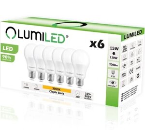 6 шт. LED лампи E27 15W = 120W LUMILED 3000K CCD в Івано-Франківській області от компании Інтернет-магазин EconomPokupka