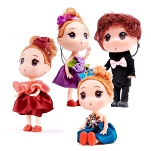 Ляльки Ikonka Kx6361 для лялькового будинку 3 дівчинки + 1 хлопчик 4шт 12см