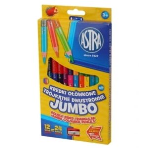 Олівці Jumbo 12 шт = 24 кольори + точилка