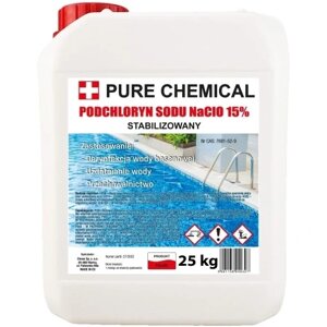 Рідкий хлор Pure Chemical 25 кг 21% в рідині для басейну 25кг субхлорид натрію 15%