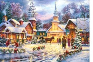 Пазл Castorland 1500 ел Faith Runs Deep 151646 гори зима місто різдво церква сніг 9+