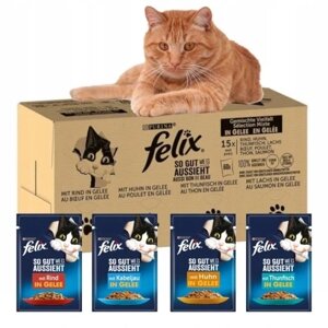 Вологий корм для кішок Felix суміш смаків набір 120x85 г