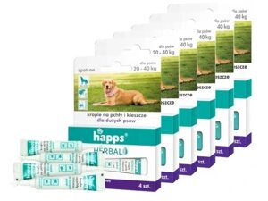 Краплі від паразитів Happs Herbal проти бліх та кліщів 16 мл для собак 20-40 кг 6 шт.