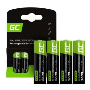 Акумулятор Ni-mh Green Cell Aa (r6) 2600 Mah 4 шт. 4x акумулятори 2600mah батареї для сонячних ламп палички