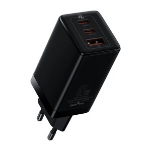 Мережевий зарядний пристрій Baseus GAN3 Pro 2C+U 3x USB-A USB-C PD QC4.0 65W Black